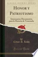 libro Honor Y Patriotismo