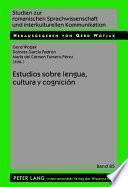 libro Estudios Sobre Lengua, Cultura Y Cognición