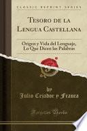 libro Tesoro De La Lengua Castellana