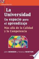 libro La Universidad. Un Espacio Para El Aprendizaje