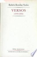 libro Versos, 1978 1994