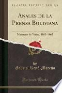 libro Anales De La Prensa Boliviana