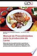 libro Manual De Procedimientos Para La Producción De Carne