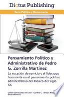 libro Pensamiento Político Y Administrativo De Pedro G. Zorrilla Martínez