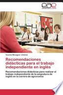libro Recomendaciones Didacticas Para El Trabajo Independiente En Ingles