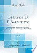 libro Obras De D. F. Sarmiento, Vol. 33